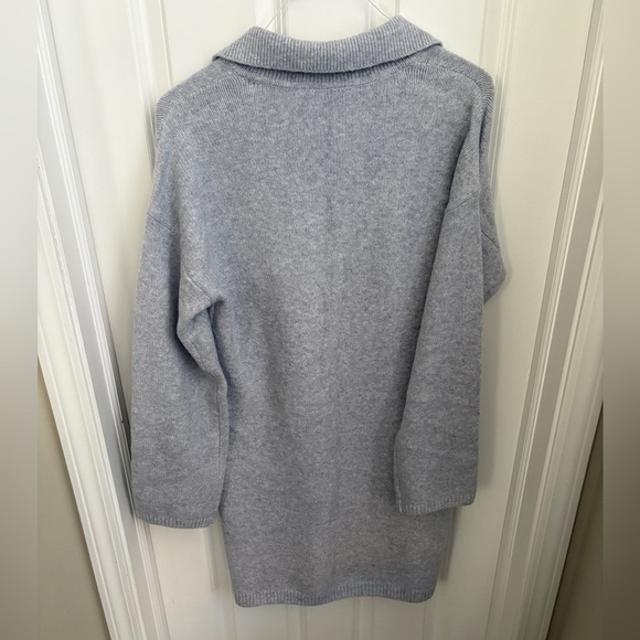 Abercrombie Long Sleeve Collared Sweater Mini Dress Grey Women’s Medium Tall - Picture 6 of 7
